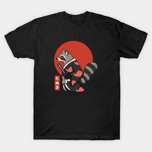 Samurai Tanuki T-Shirt by mia_me